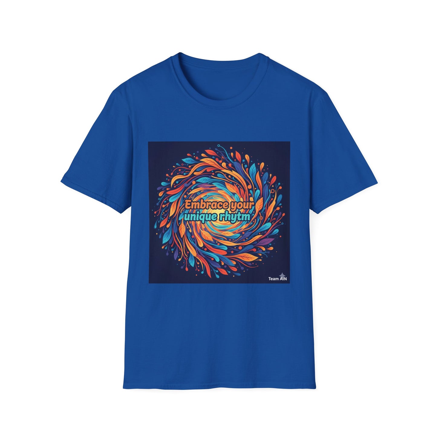 "Embrace Your Unique Rhythm" Neurodiversity-Inspired T-Shirt – Swirl Art Design on White Unisex Tee