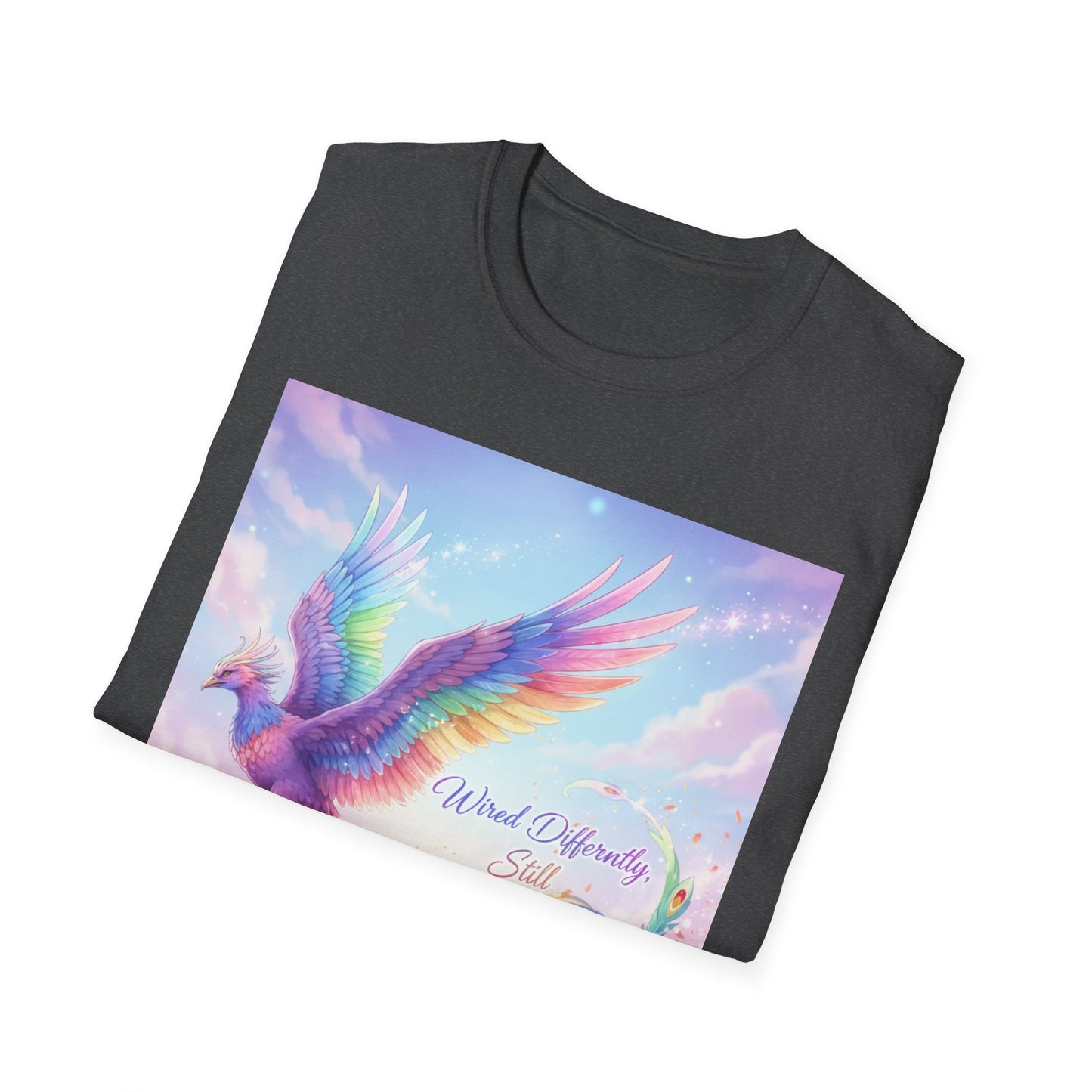 Wired Differently Still Brilliant T-Shirt | ADHD Autism Pride Tee, Rainbow Phoenix Anime Top, Neurospicy Fantasy Shirt”