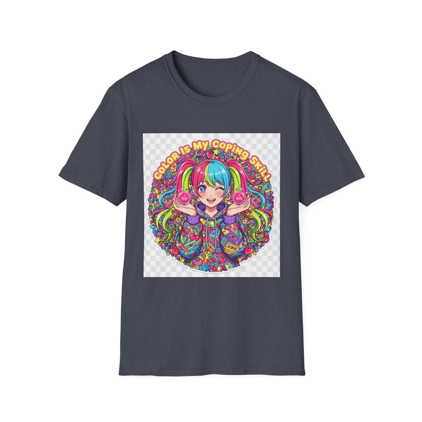 Color My Coping Unisex Softstyle T-Shirt, Fun Graphic Tee, Gift for Adults, Casual Wear, Artsy Apparel, Summer Shirt