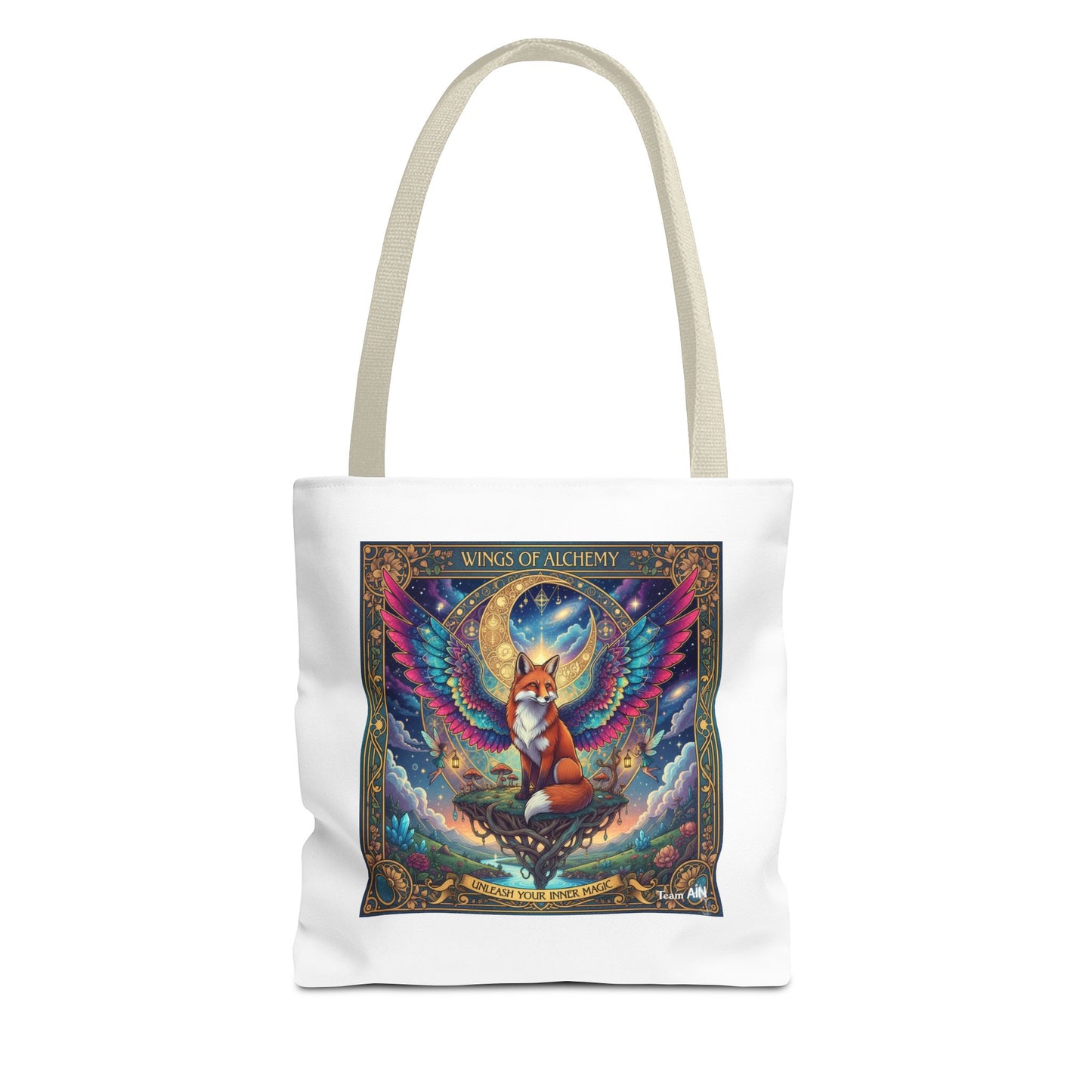 Mystical Fox Alchemy Tote Bag, Magical Art Bag, Eco-Friendly Shopping Tote, Gift for Animal Lovers, Fairy Tale Style