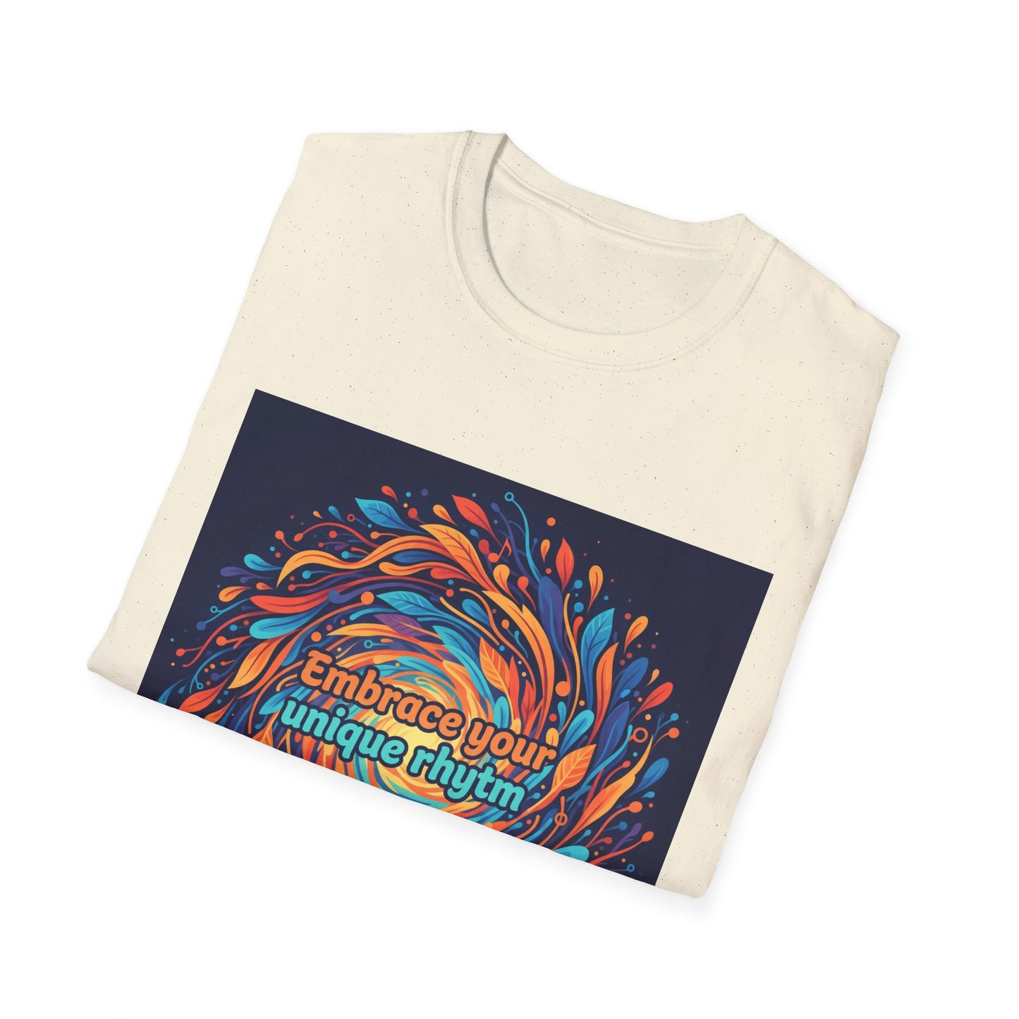 "Embrace Your Unique Rhythm" Neurodiversity-Inspired T-Shirt – Swirl Art Design on White Unisex Tee