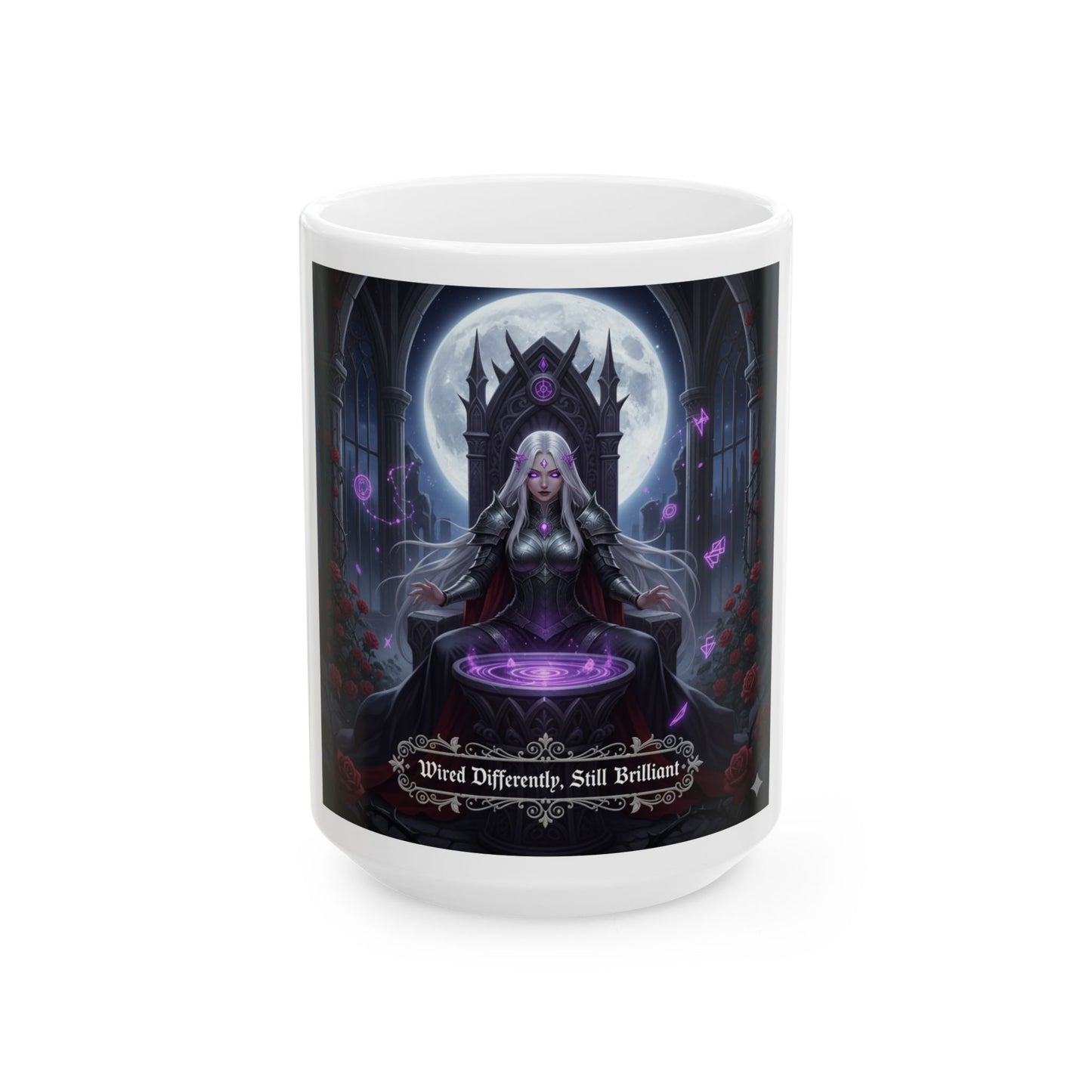 Mystical Ceramic Mug - "Wired Differently, Still Brilliant!" - Perfect Gift for Wizards and Dreamers
