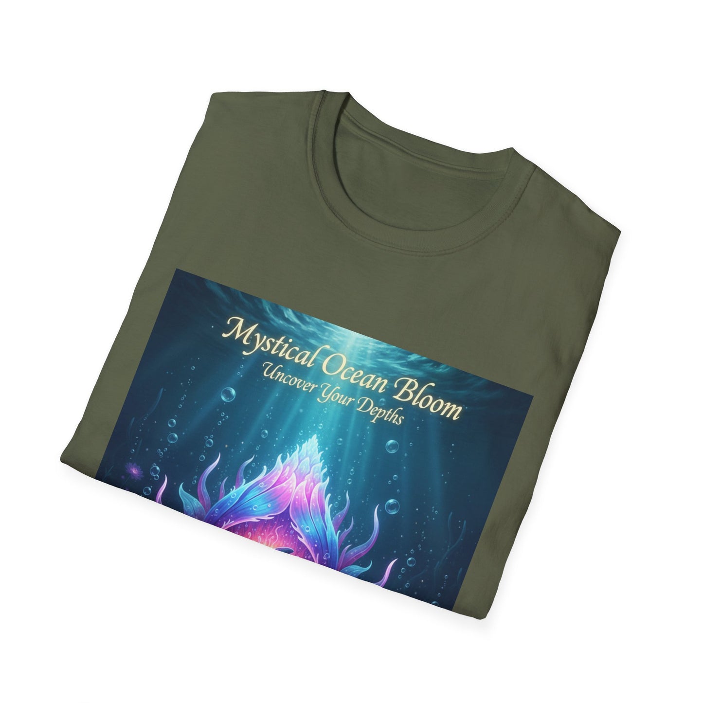 Mystical Ocean Bloom Unisex T-Shirt, Spiritual Tee, Ocean Lover Gift, Meditation Shirt, Eco-Friendly Apparel, Trendy Graphic Top