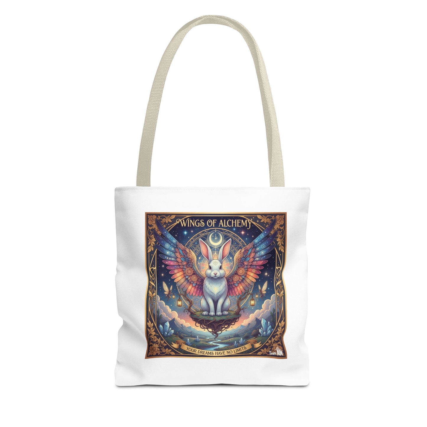 Whimsical Cat Tote Bag, Eco-Friendly Shopping Bag, Art Print Tote, Magical Animal Gift, Cute Cat Lover Accessory