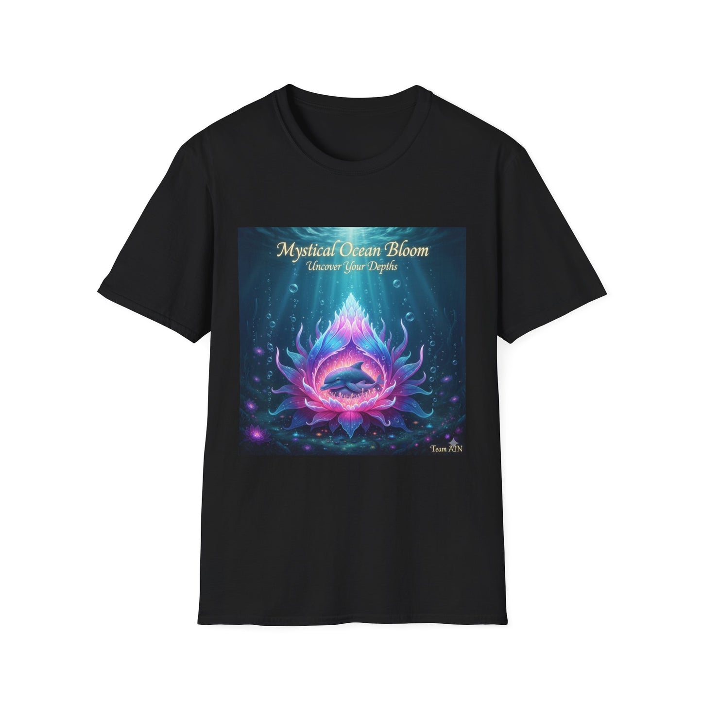 Mystical Ocean Bloom Unisex T-Shirt, Spiritual Tee, Ocean Lover Gift, Meditation Shirt, Eco-Friendly Apparel, Trendy Graphic Top