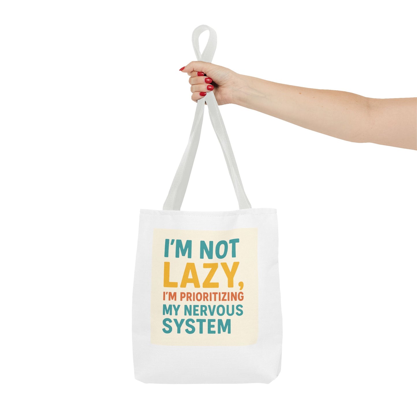 Nervous System Tote Bag, Motivational Quote Bag, Eco-Friendly Tote, Gift for Mental Health Awareness, Everyday Use Bag, Quote Merchandise