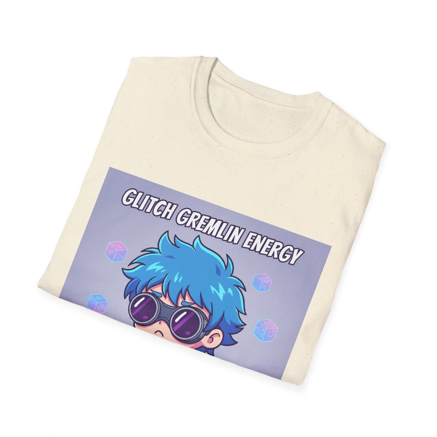Chibi Gamer T-Shirt – “Glitch Gremlin Energy” | Cute Cyberpunk Streetwear Tee