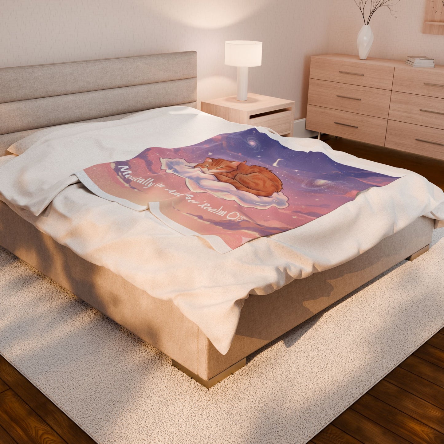 Mentally in Another Realm Cat Blanket | Dreamy Cosmic Throw