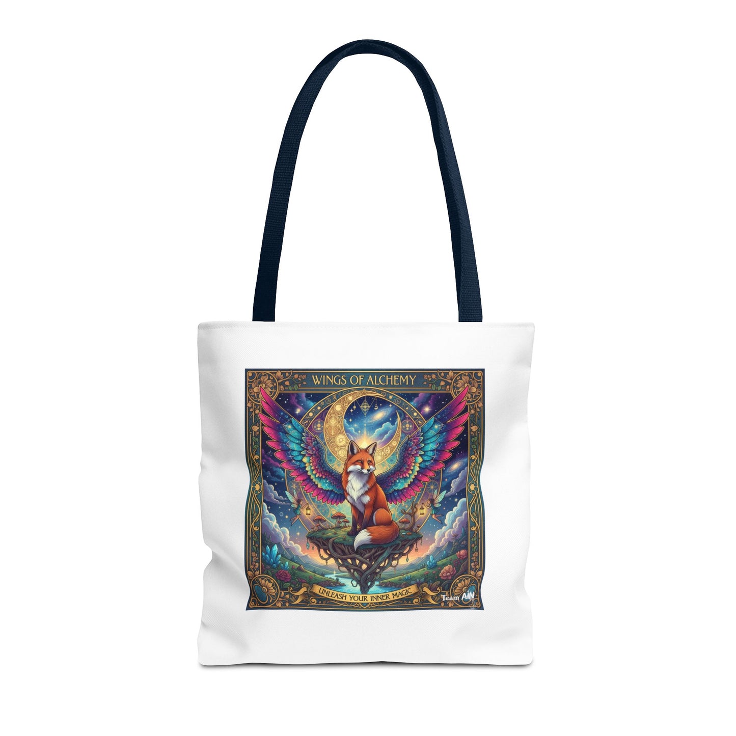 Mystical Fox Alchemy Tote Bag, Magical Art Bag, Eco-Friendly Shopping Tote, Gift for Animal Lovers, Fairy Tale Style