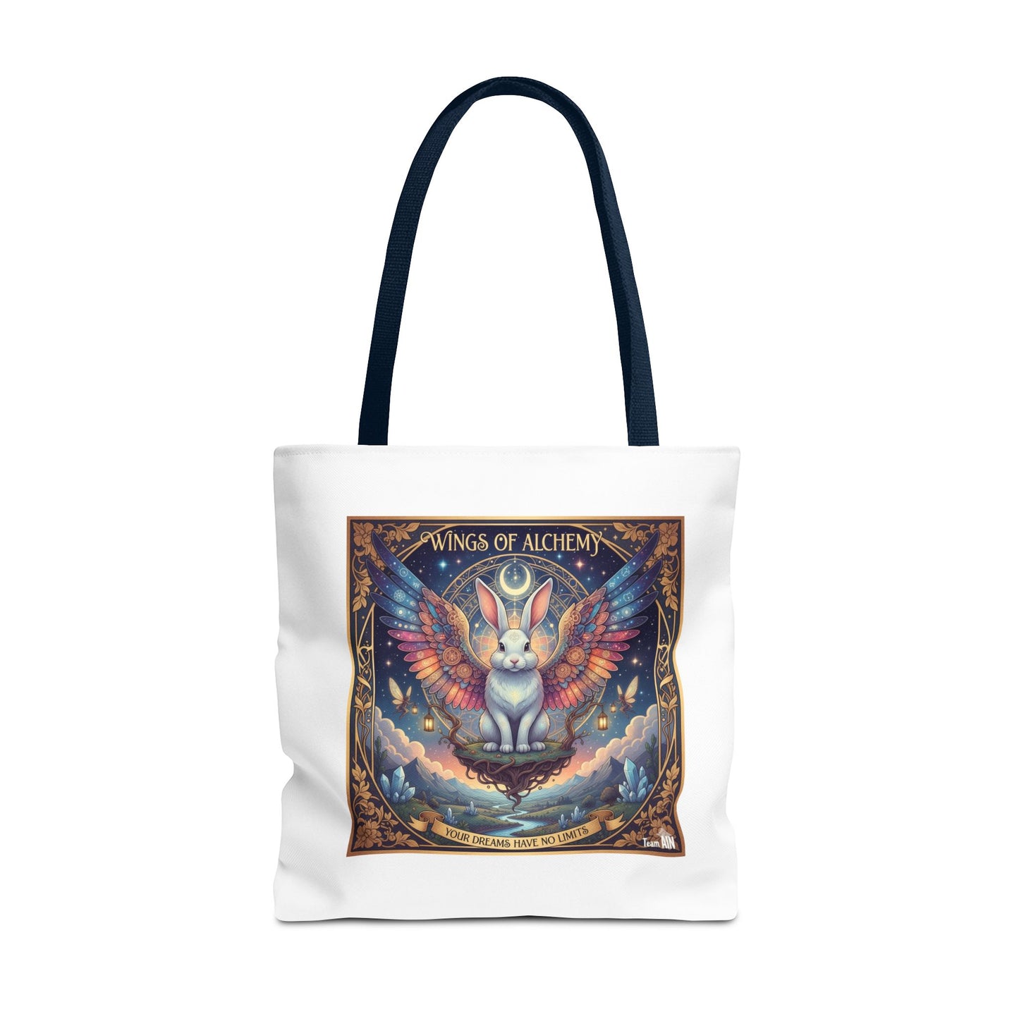 Whimsical Cat Tote Bag, Eco-Friendly Shopping Bag, Art Print Tote, Magical Animal Gift, Cute Cat Lover Accessory