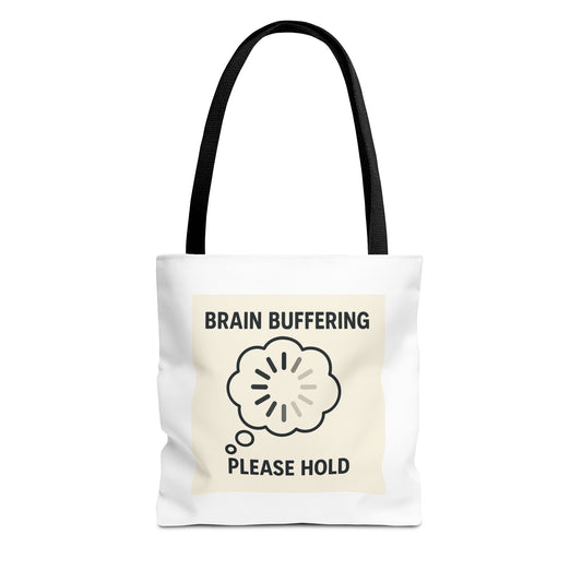 Brain Buffering Tote Bag - Funny Gift for Students, Teachers, Brain Lovers, College Essentials, Quirky Holiday Carryall
