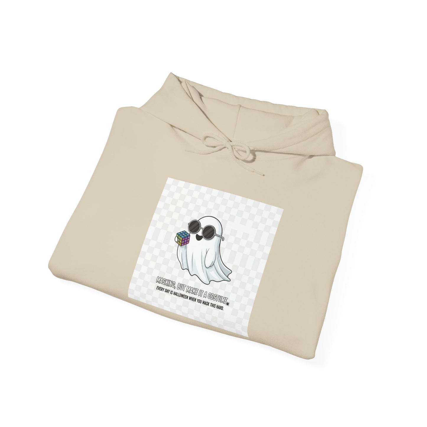 Ghostly Vibes Hoodie - Spooky Sweatshirt for Fall, Halloween Apparel, Cozy Unisex Ghost Design, Gift for Dark Academia Lovers