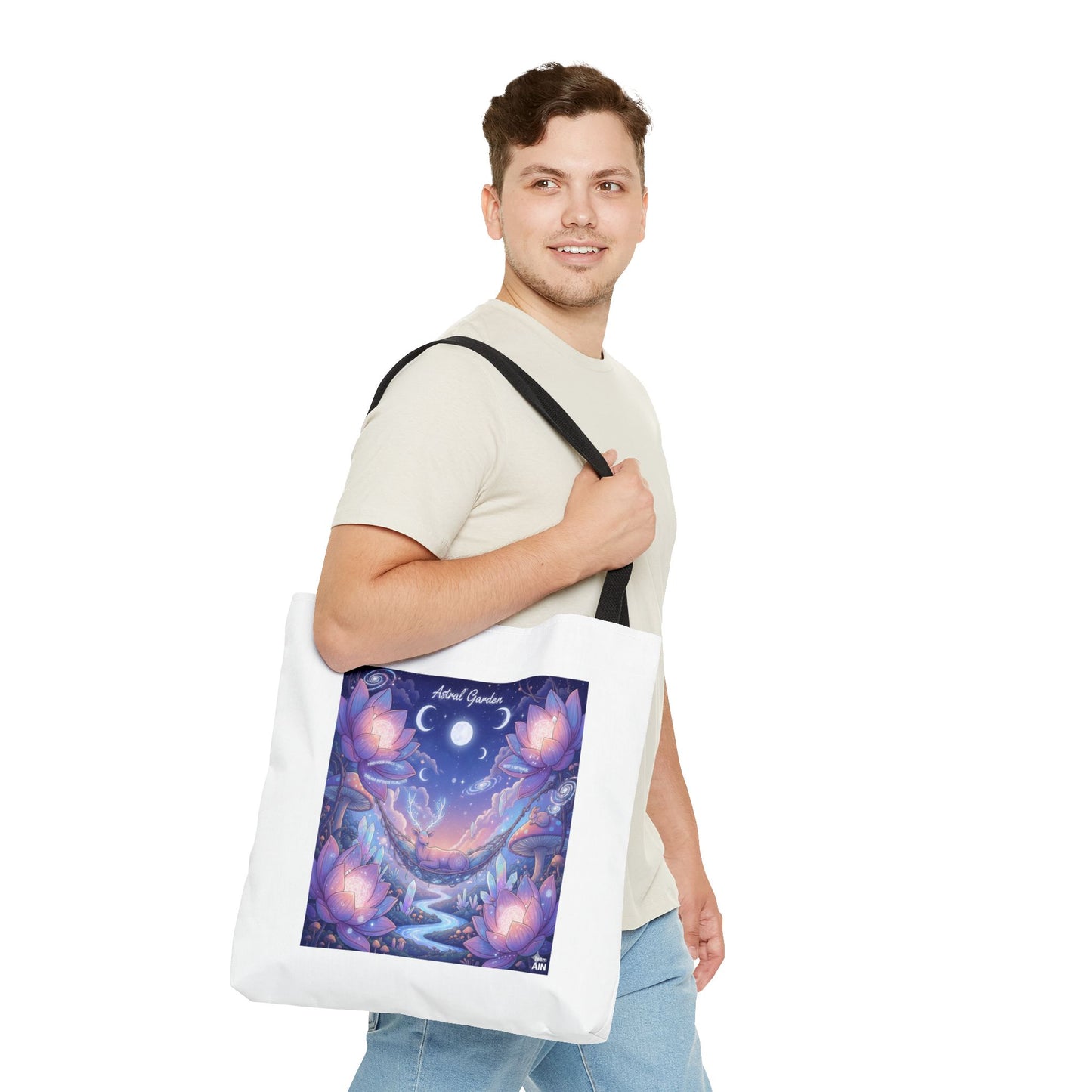 Mystical Floral Tote Bag | AOP Design, Day Out Bag, Eco-Friendly Shopper, Gift for Her, Floral Art Carryall