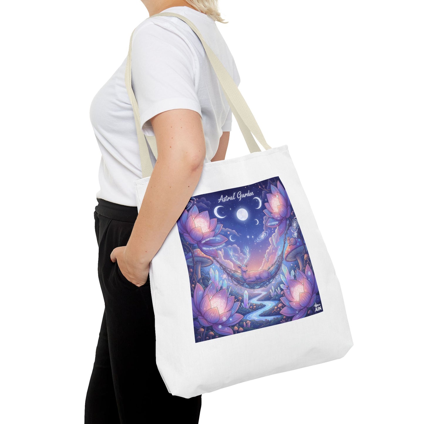 Mystical Floral Tote Bag | AOP Design, Day Out Bag, Eco-Friendly Shopper, Gift for Her, Floral Art Carryall
