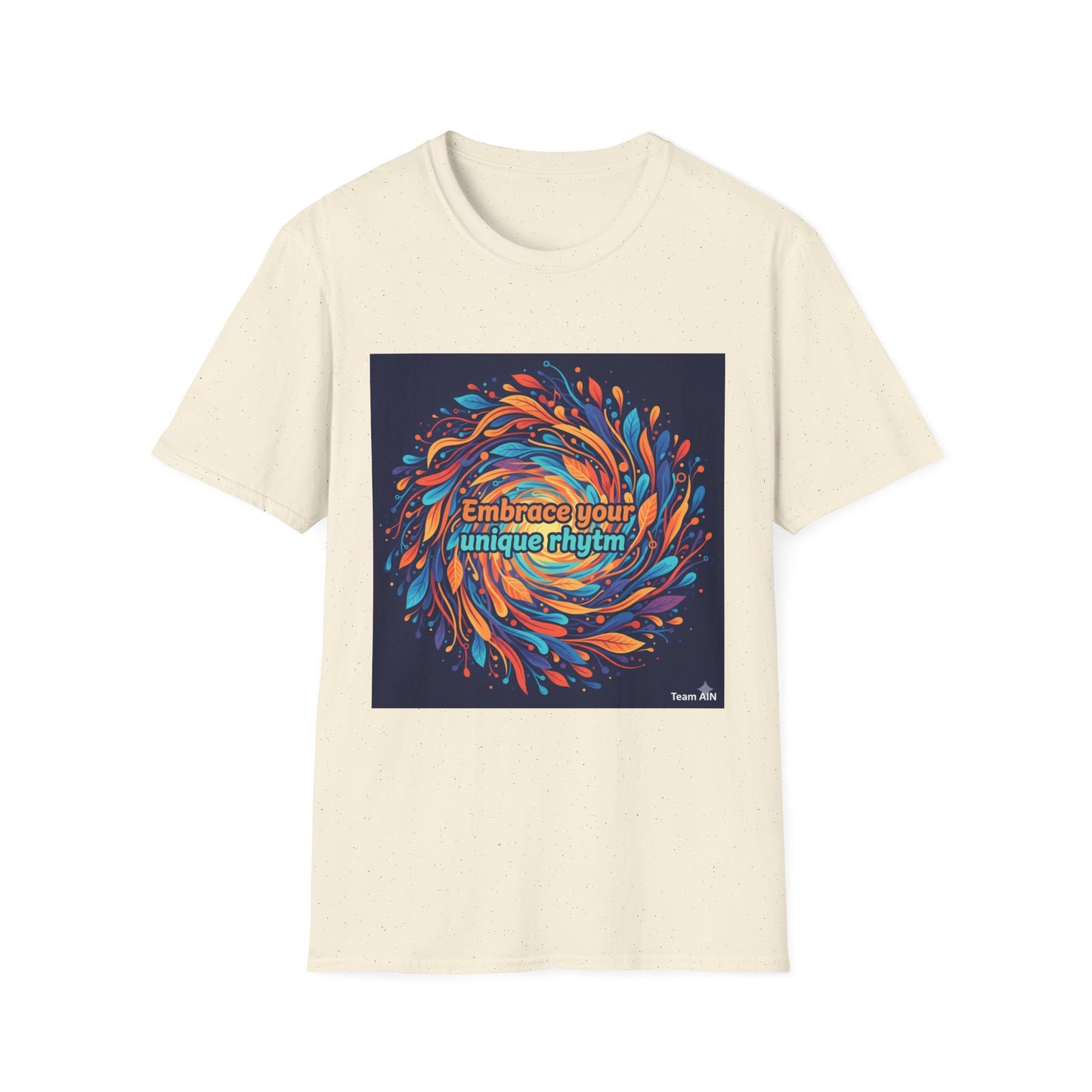 "Embrace Your Unique Rhythm" Neurodiversity-Inspired T-Shirt – Swirl Art Design on White Unisex Tee
