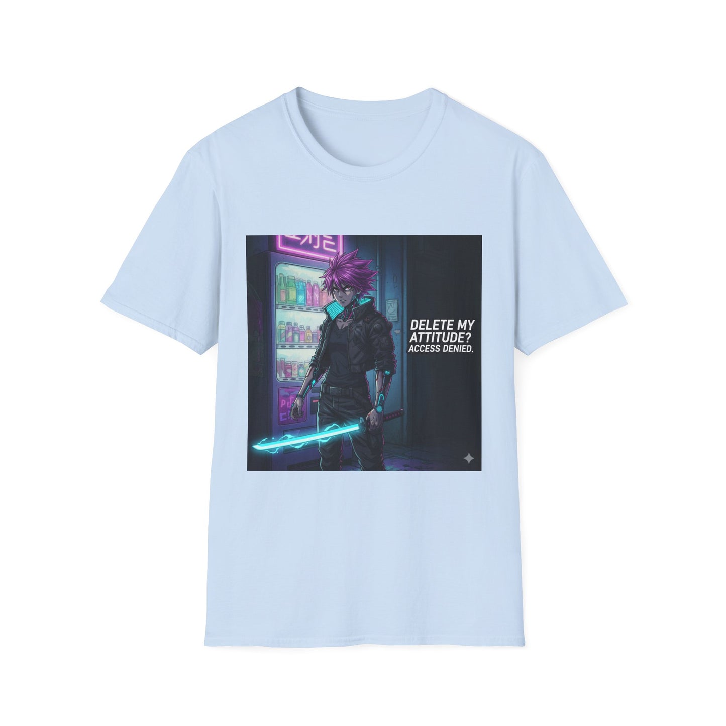 Cyberpunk Samurai T-Shirt – “Delete My Attitude? Access Denied.” | Futuristic Anime Streetwear