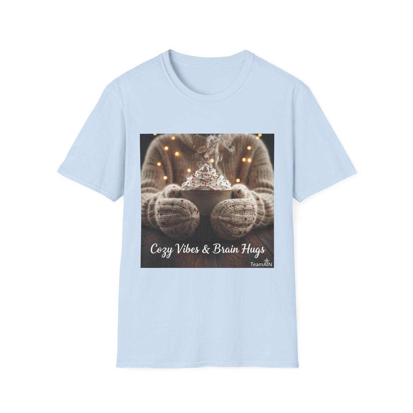 Cozy Vibes & Brain Hugs T-Shirt – Neurodivergent Comfort Holiday Tee