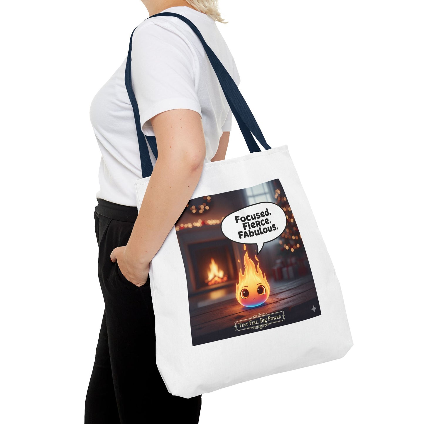 Fierce and Fabulous Tote Bag, Motivational Gift, Cute AOP Bag, Daily Use, Holiday Shopping, Unique Statement Accessory