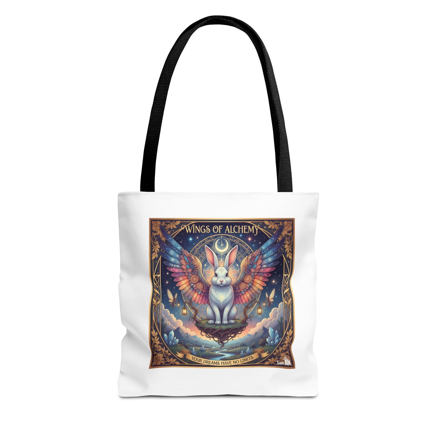 Whimsical Cat Tote Bag, Eco-Friendly Shopping Bag, Art Print Tote, Magical Animal Gift, Cute Cat Lover Accessory