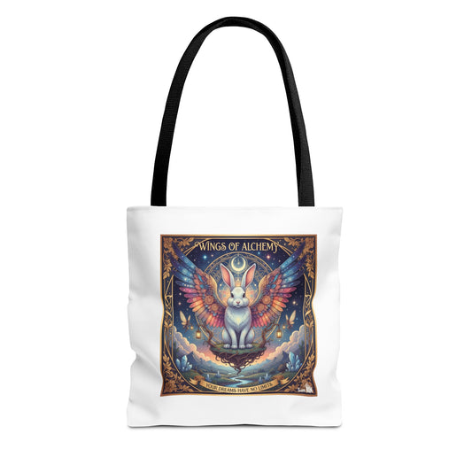 Whimsical Cat Tote Bag, Eco-Friendly Shopping Bag, Art Print Tote, Magical Animal Gift, Cute Cat Lover Accessory