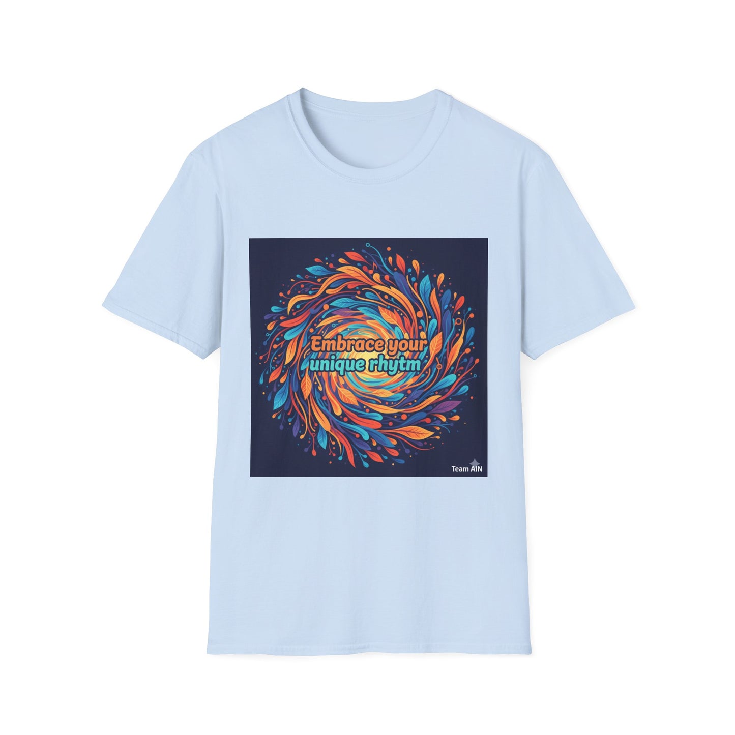 "Embrace Your Unique Rhythm" Neurodiversity-Inspired T-Shirt – Swirl Art Design on White Unisex Tee