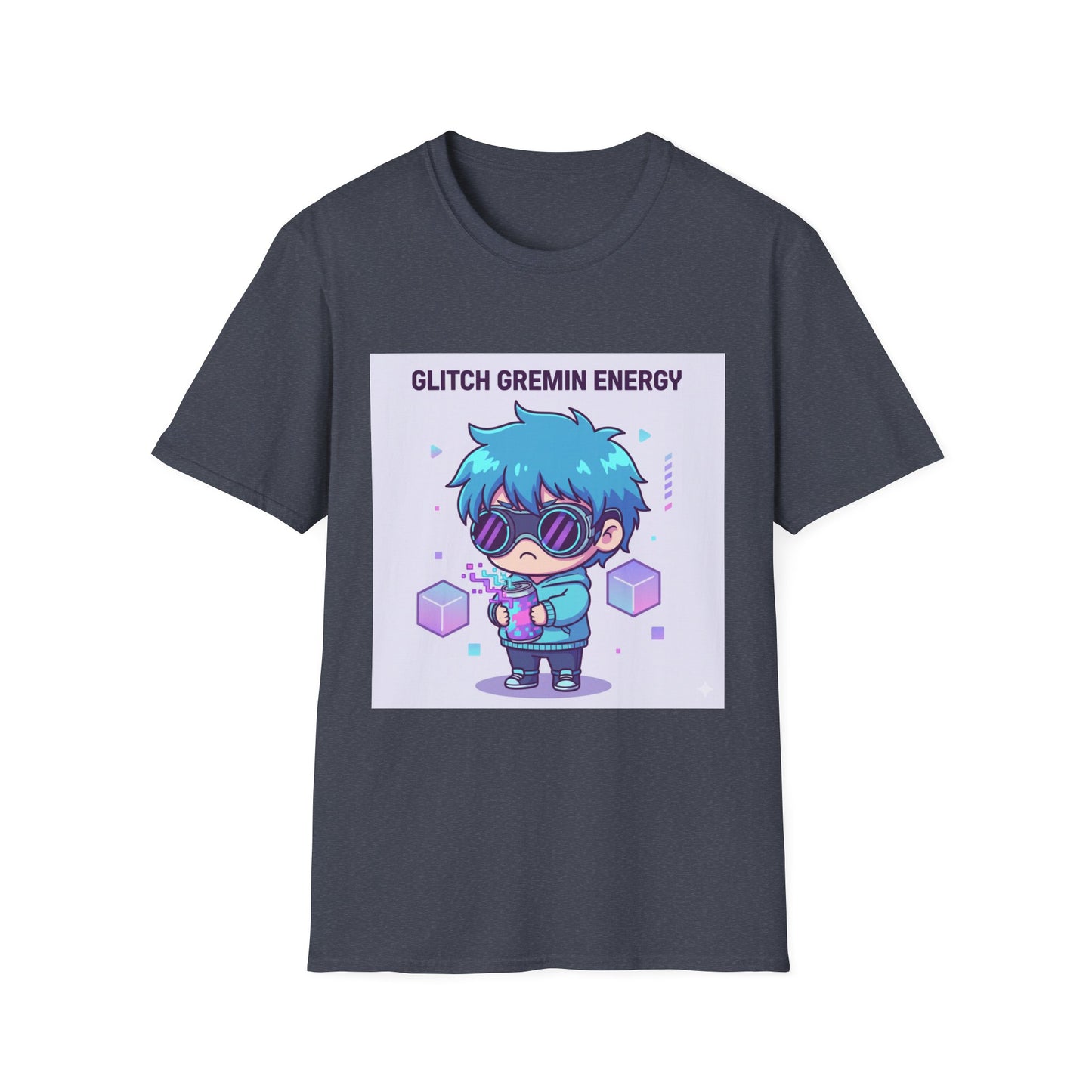 Chibi Cyberpunk T-Shirt – “Glitch Gremlin Energy” | Cute Gamer Streetwear Graphic Tee