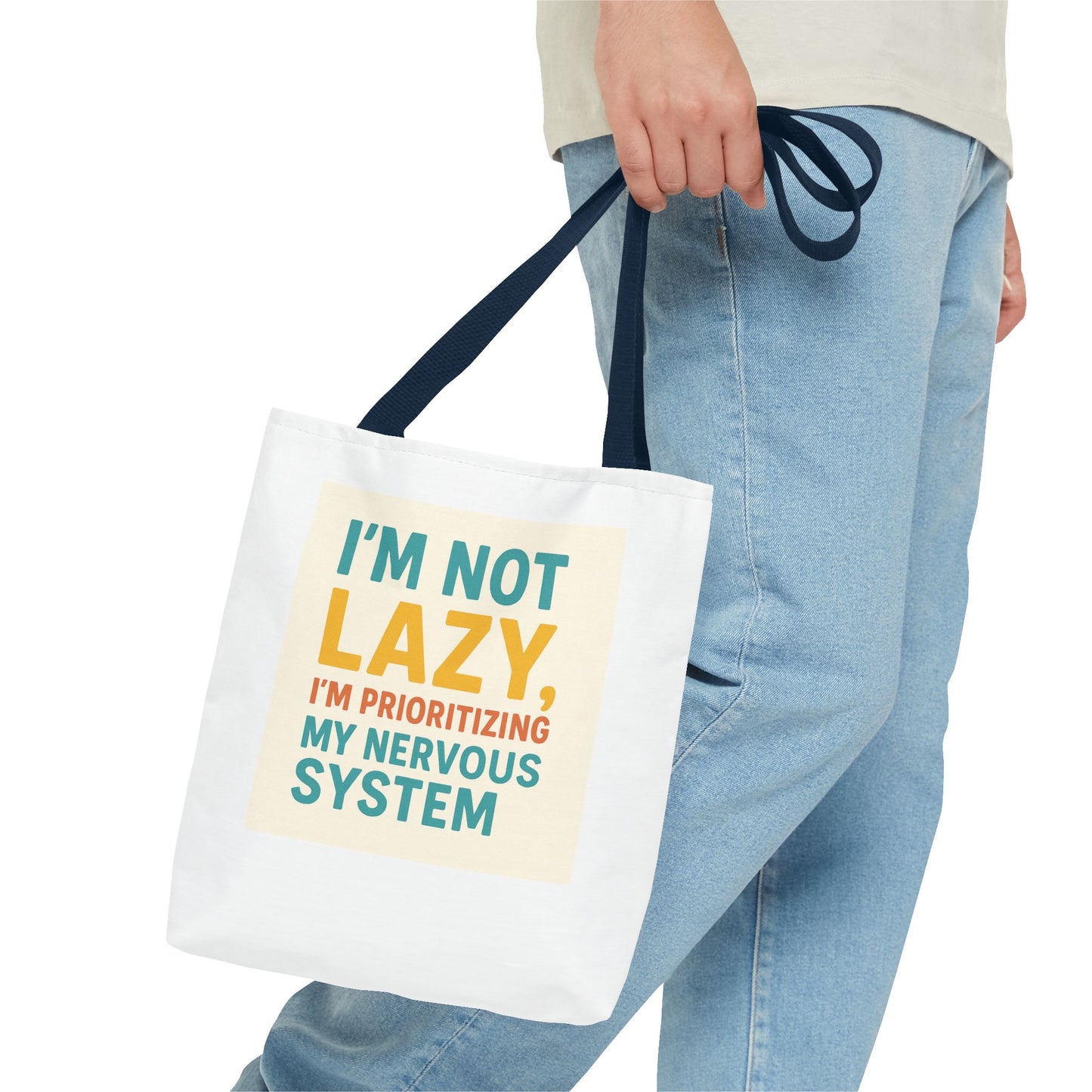 Nervous System Tote Bag, Motivational Quote Bag, Eco-Friendly Tote, Gift for Mental Health Awareness, Everyday Use Bag, Quote Merchandise