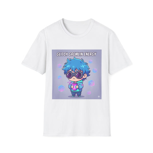 Chibi Gamer T-Shirt – “Glitch Gremlin Energy” | Cute Cyberpunk Streetwear Tee