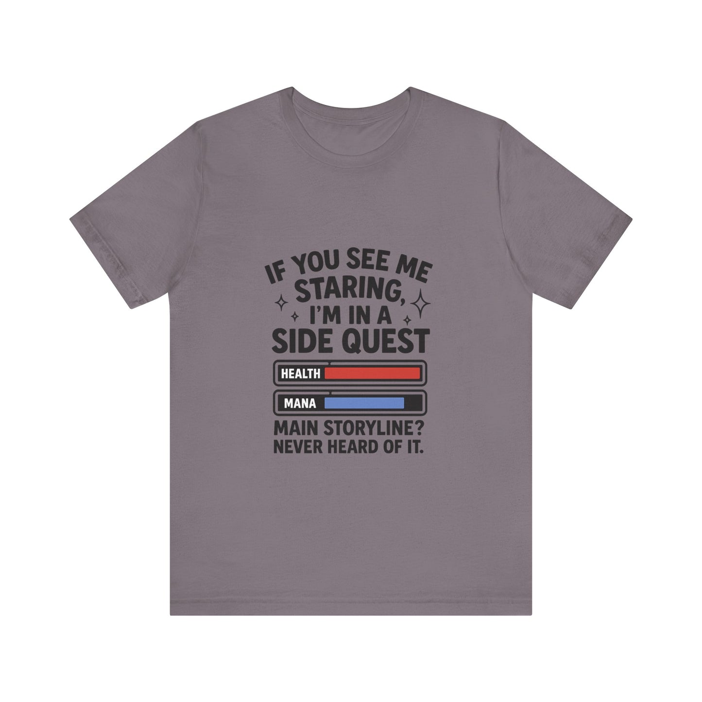 Side Quest Gamer Tee, Unisex Graphic T-Shirt, Funny Gaming Shirt, Quirky Gift for Gamers, Casual Everyday Wear