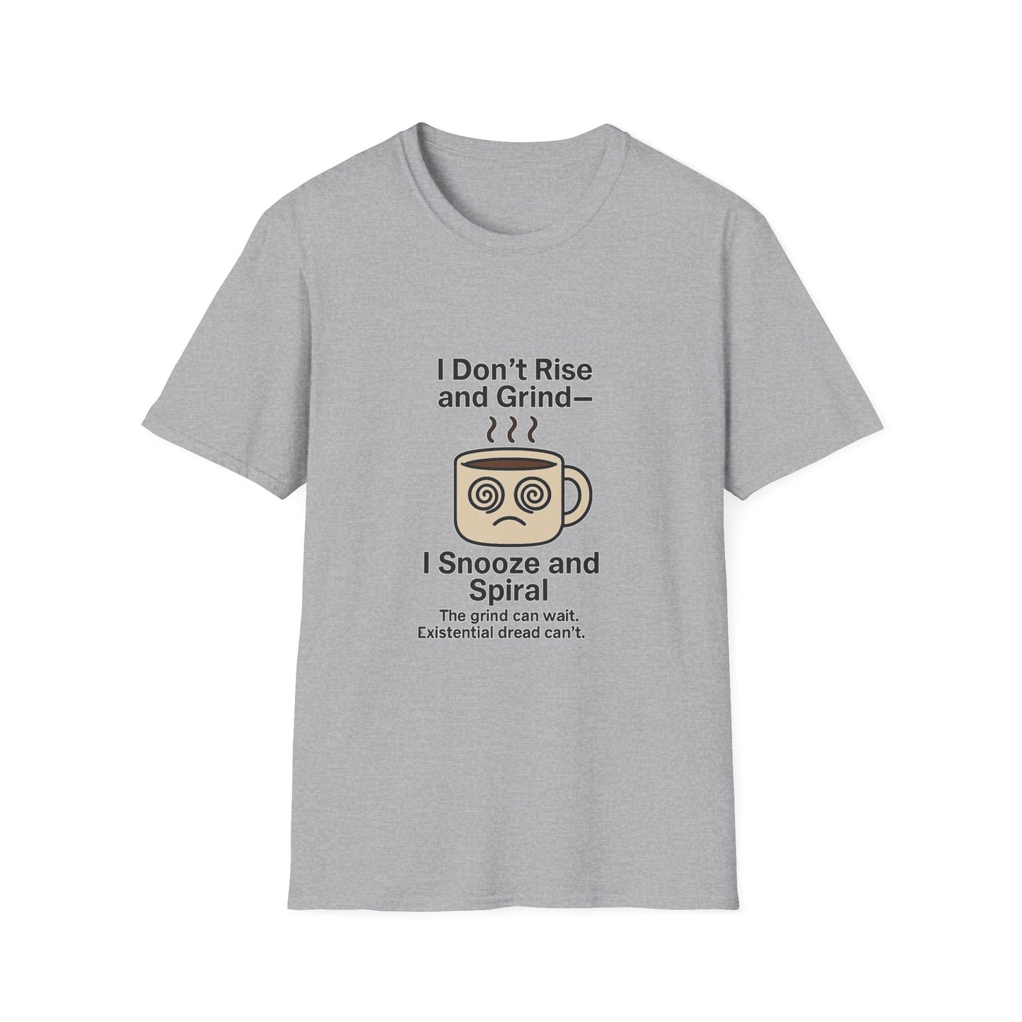 Coffee Lover's T-Shirt, I Snooze and Spiral Tee, Unisex Humor Shirt, Gift for Coffee Enthusiasts, Relaxed Fit T-Shirt