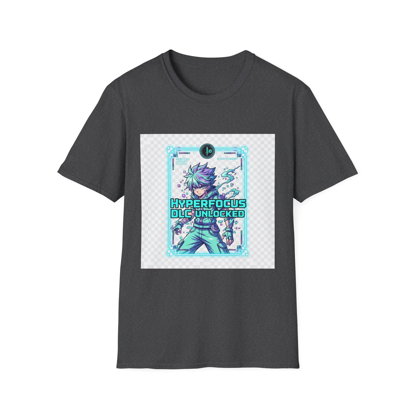 Cyberpunk Anime T-Shirt – Glitchcore Blue Neon Tee | Neurospicy Gamer Shirt, Otaku Aesthetic Clothing, Vaporwave Core Top