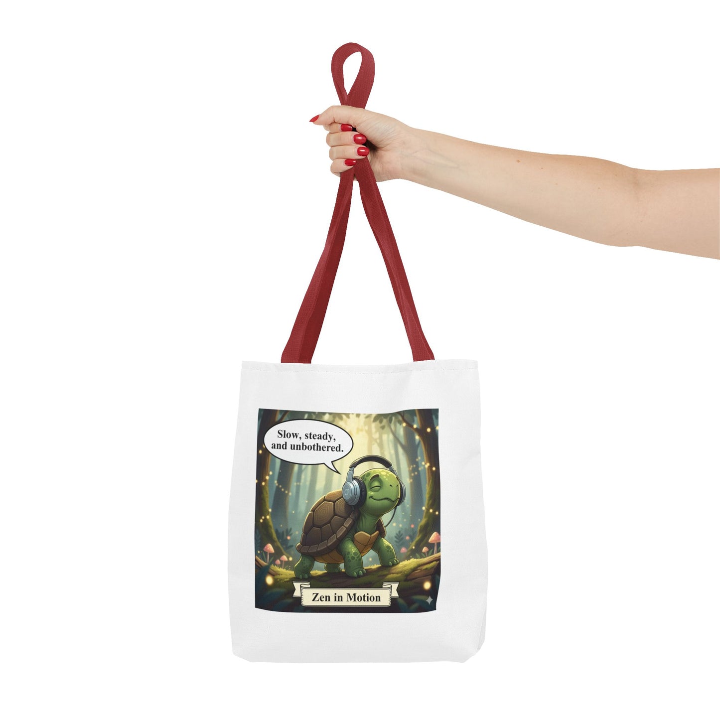 Zen Turtle Tote Bag - Slow and Steady, Inspirational Bag for Nature Lovers, Eco-Friendly Shopping, Gift for Friends, Yoga, Mindfulness