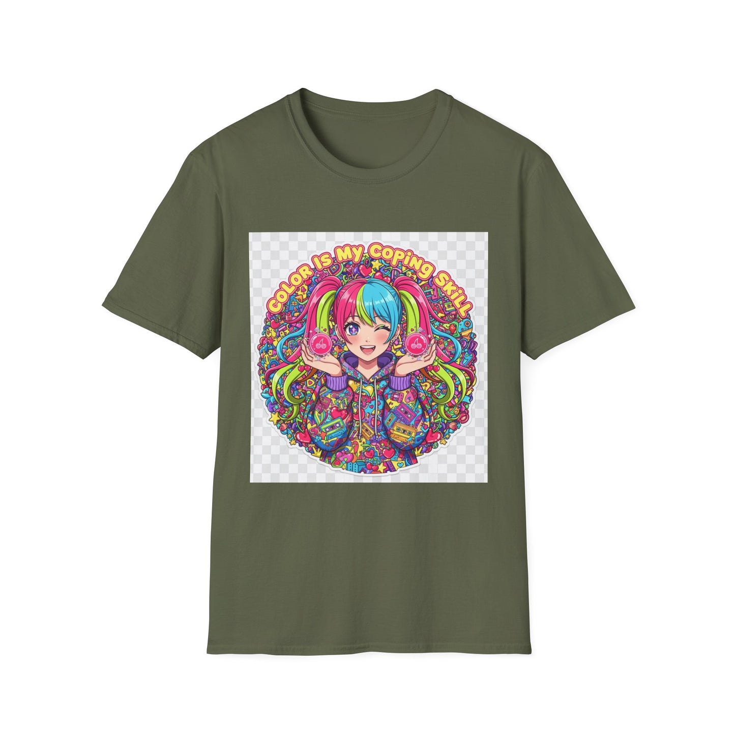 Color My Coping Unisex Softstyle T-Shirt, Fun Graphic Tee, Gift for Adults, Casual Wear, Artsy Apparel, Summer Shirt