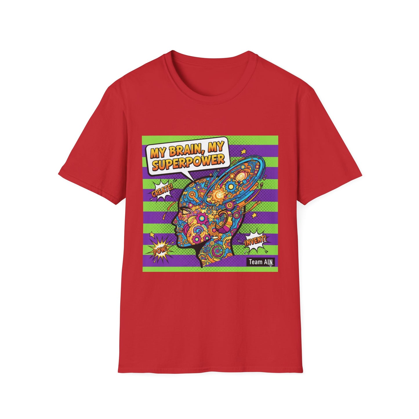 Colorful Brain Power T-Shirt | Creativity Shirt, Gift for Teachers, Fun Casual Wear, Unique Educational Top, Inspirational Clothing