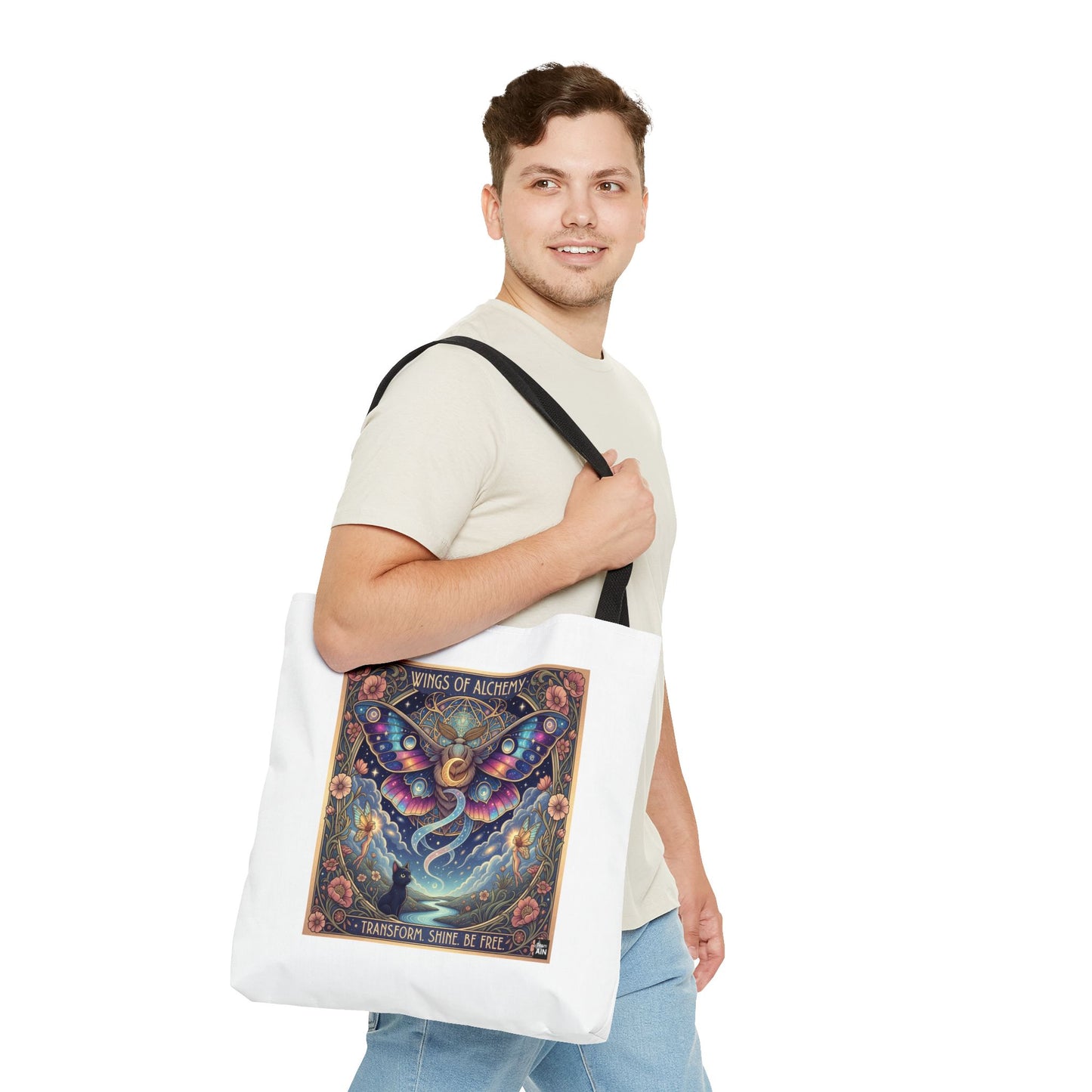 Wings of Alchemy Tote Bag - Transform, Shine, Be Free, Magical Art, Eco-Friendly Canvas Bag, Perfect Gift for Nature Lovers