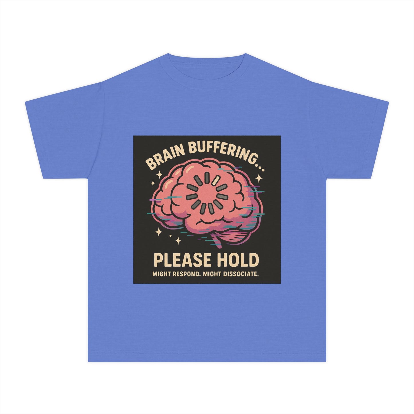 Brain Buffering Youth Tee - Fun Graphic Tee, Casual Wear, Gift for Teens, Cool Funny Shirt, Brainy Humor