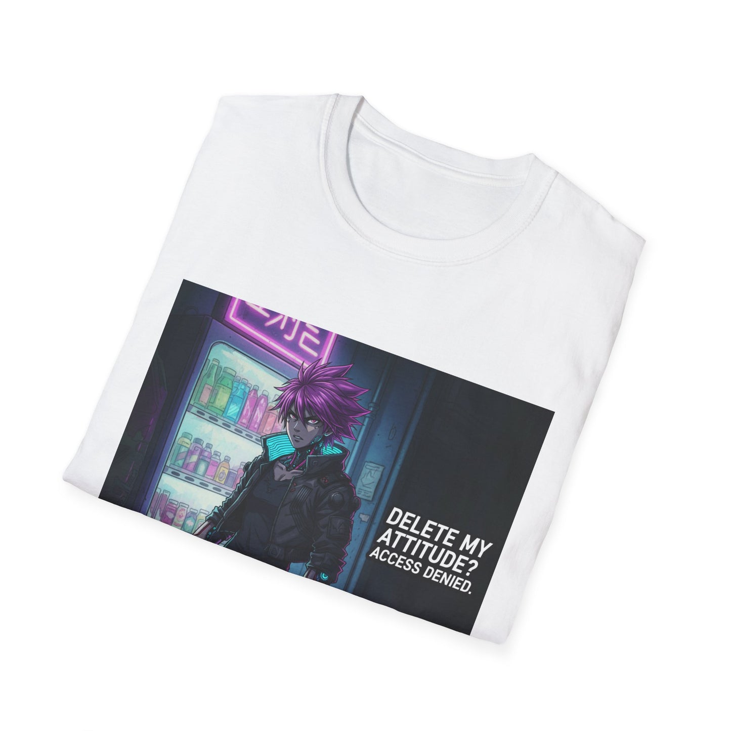 Cyberpunk Samurai T-Shirt – “Delete My Attitude? Access Denied.” | Futuristic Anime Streetwear