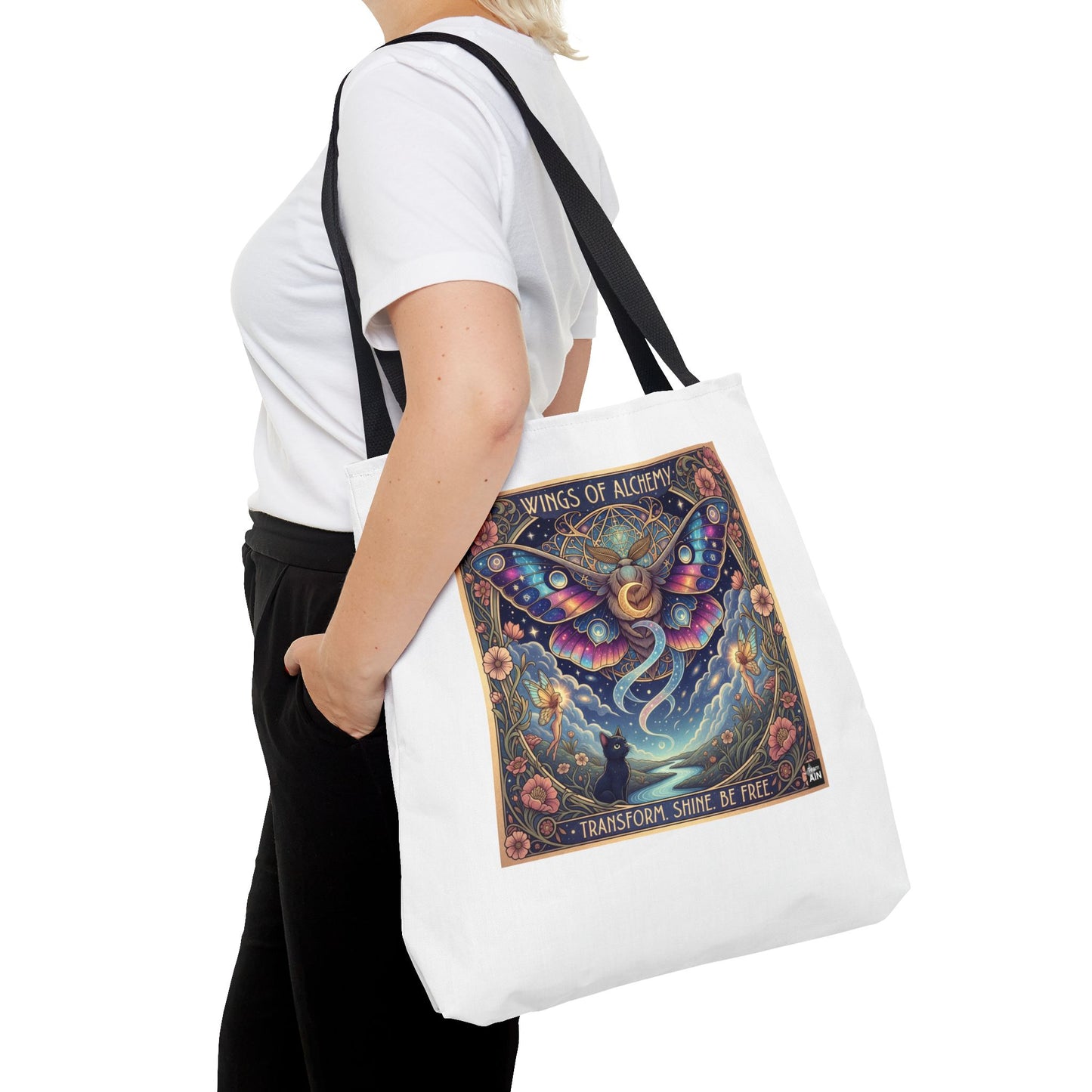 Wings of Alchemy Tote Bag - Transform, Shine, Be Free, Magical Art, Eco-Friendly Canvas Bag, Perfect Gift for Nature Lovers