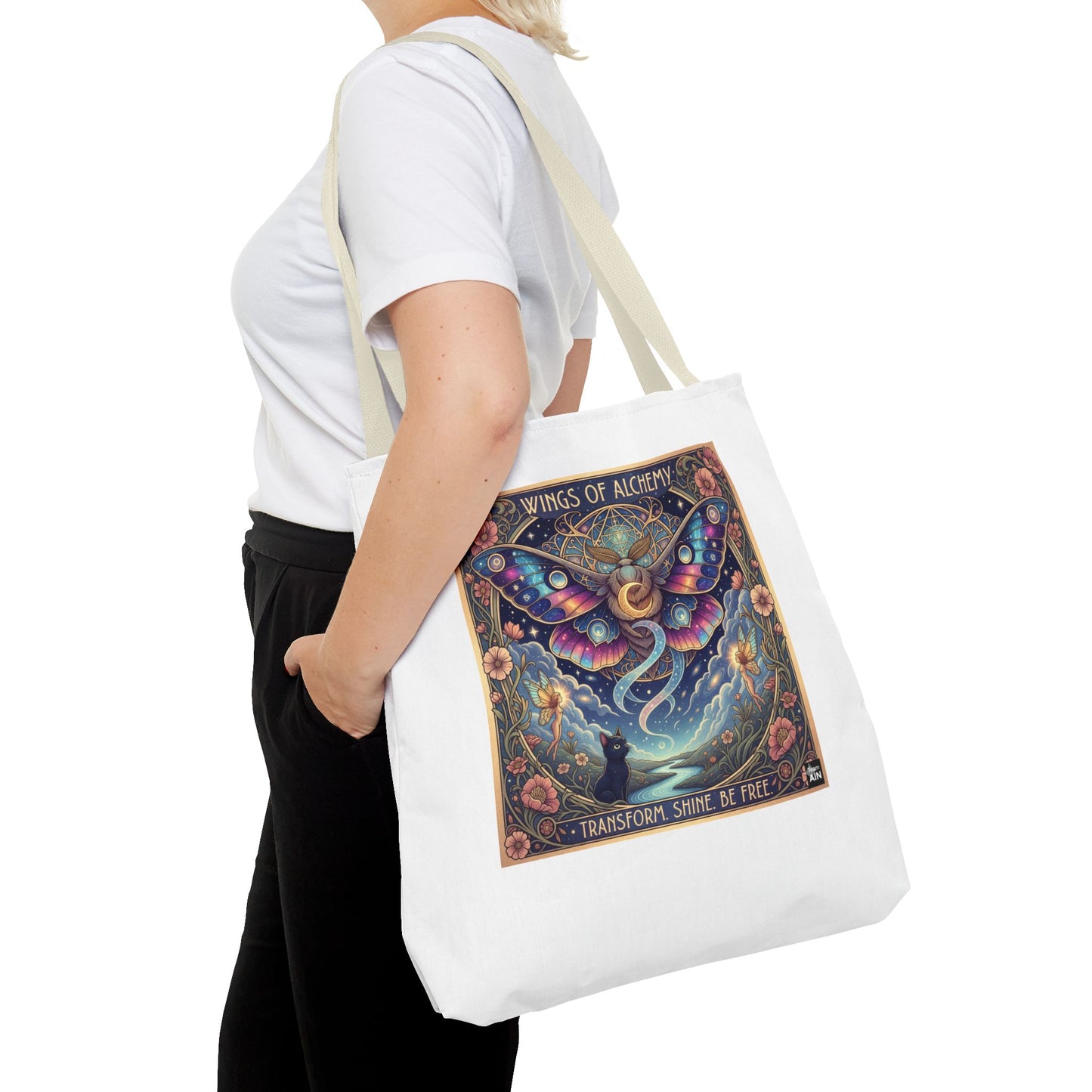 Wings of Alchemy Tote Bag - Transform, Shine, Be Free, Magical Art, Eco-Friendly Canvas Bag, Perfect Gift for Nature Lovers