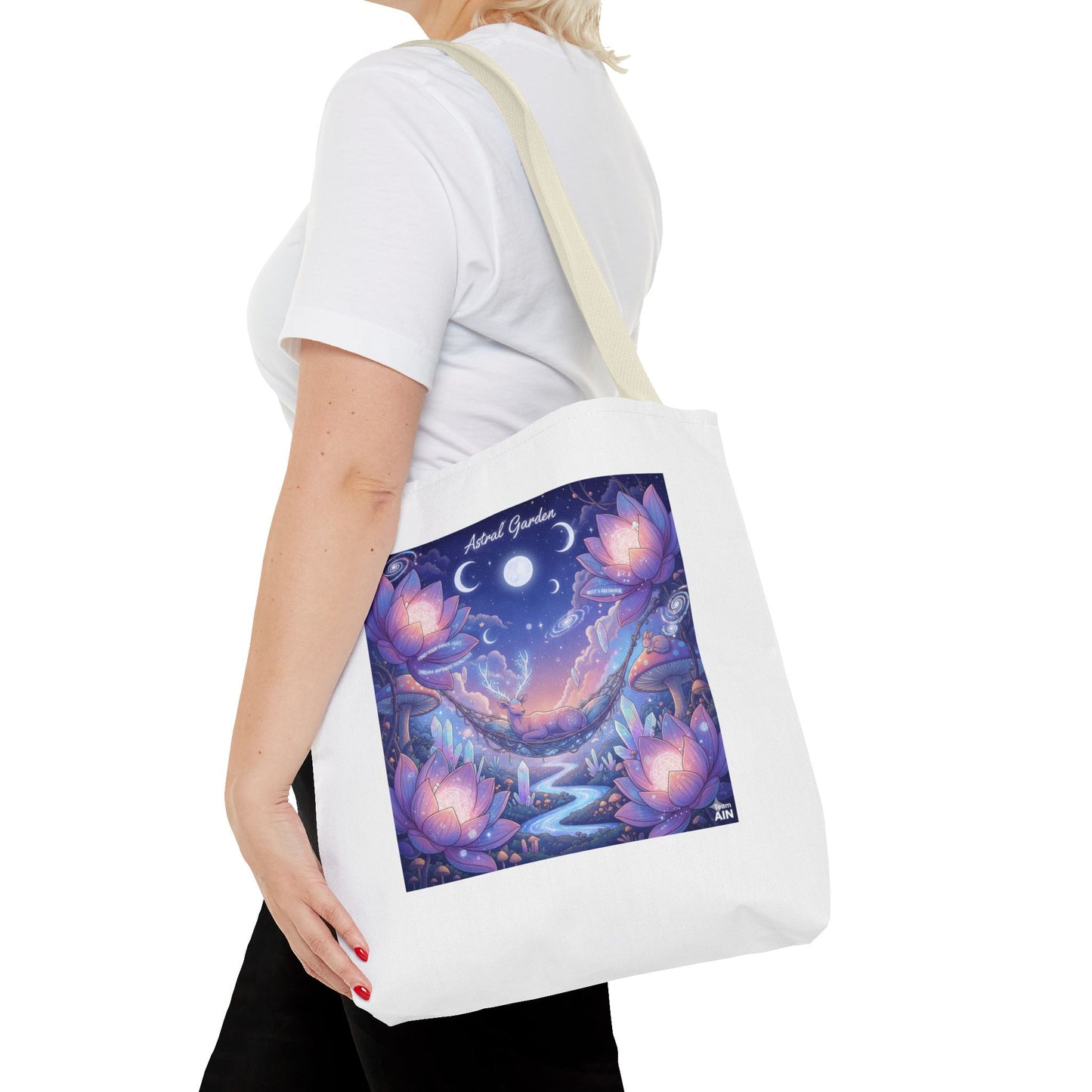 Mystical Floral Tote Bag | AOP Design, Day Out Bag, Eco-Friendly Shopper, Gift for Her, Floral Art Carryall