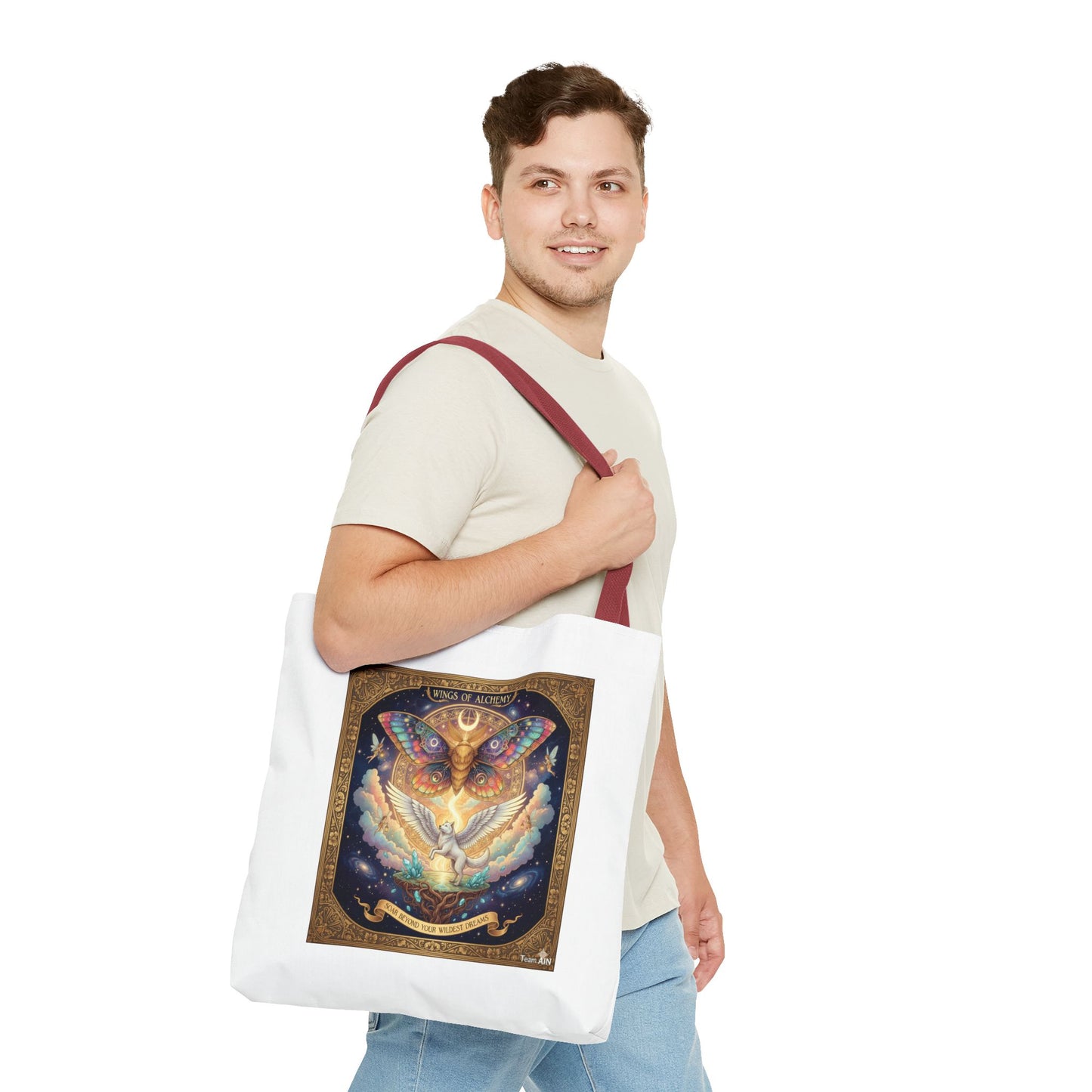 Mystical Butterfly Tote Bag, Bohemian Canvas Bag, Eco-Friendly Shopping Tote, Gypsy Gift, Art Print Bag, Festival Accessory