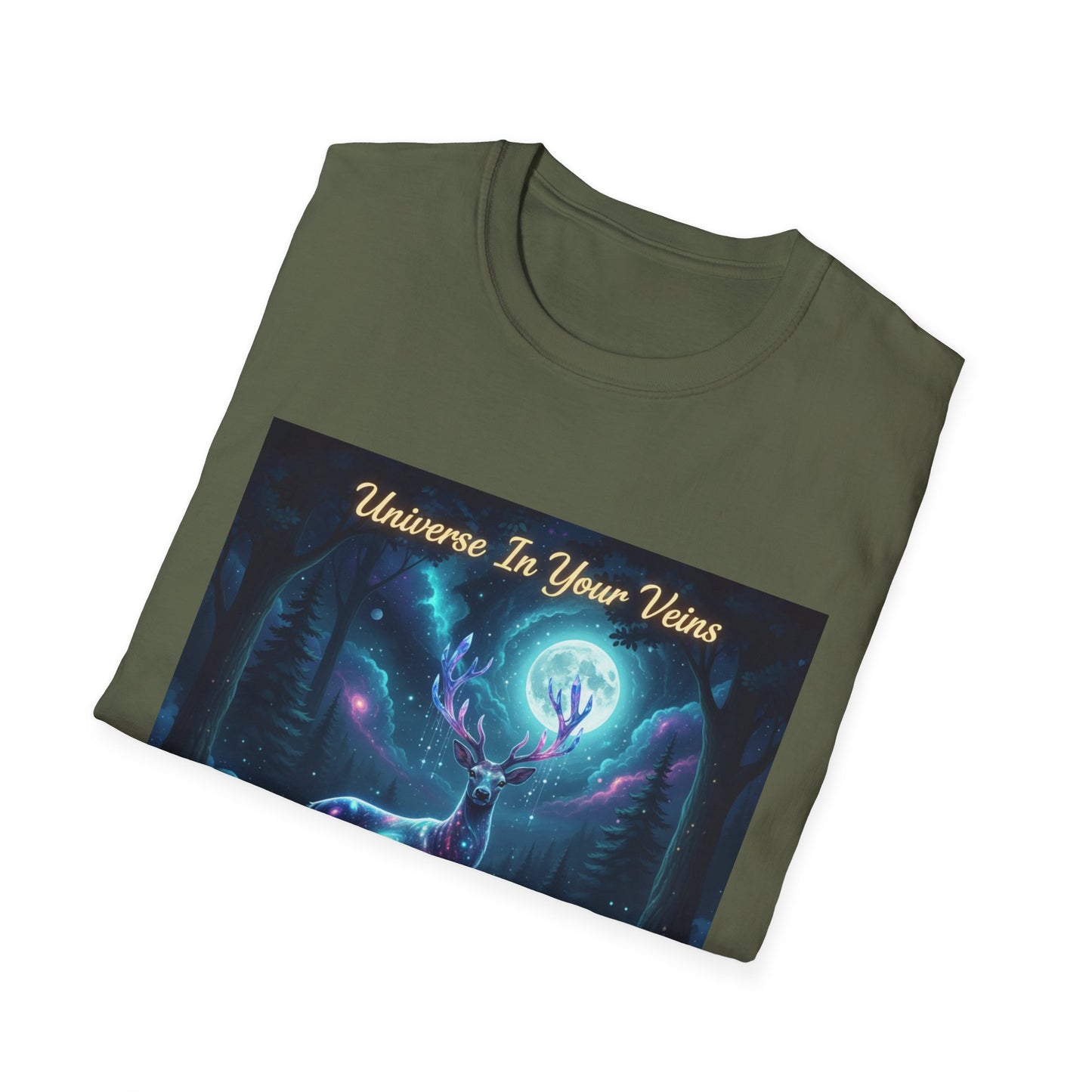 Galactic Deer Unisex Softstyle T-Shirt | Universe in Your Veins Graphic Tee, Unique Gift, Cosmic Apparel, Nature Lover Shirt, [...]