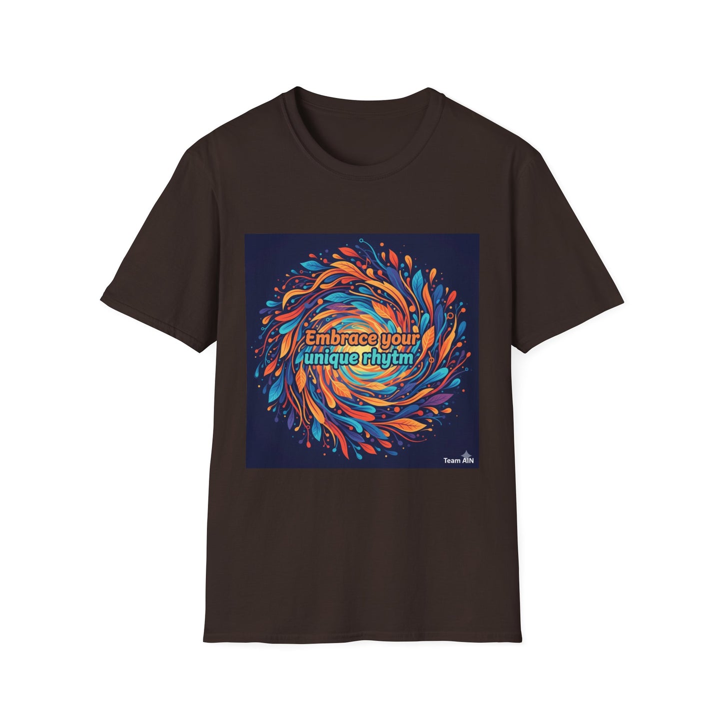 "Embrace Your Unique Rhythm" Neurodiversity-Inspired T-Shirt – Swirl Art Design on White Unisex Tee