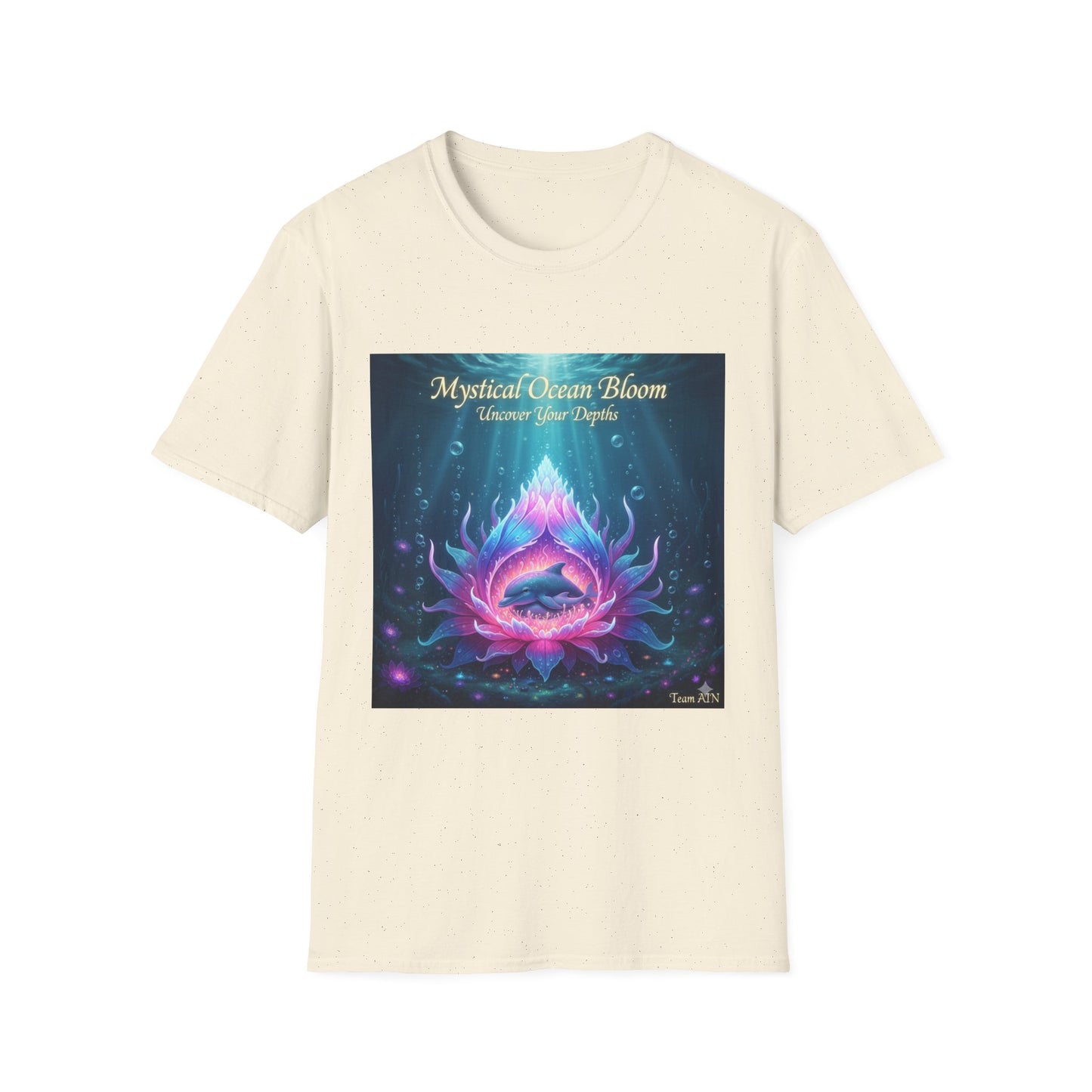Mystical Ocean Bloom Unisex T-Shirt, Spiritual Tee, Ocean Lover Gift, Meditation Shirt, Eco-Friendly Apparel, Trendy Graphic Top