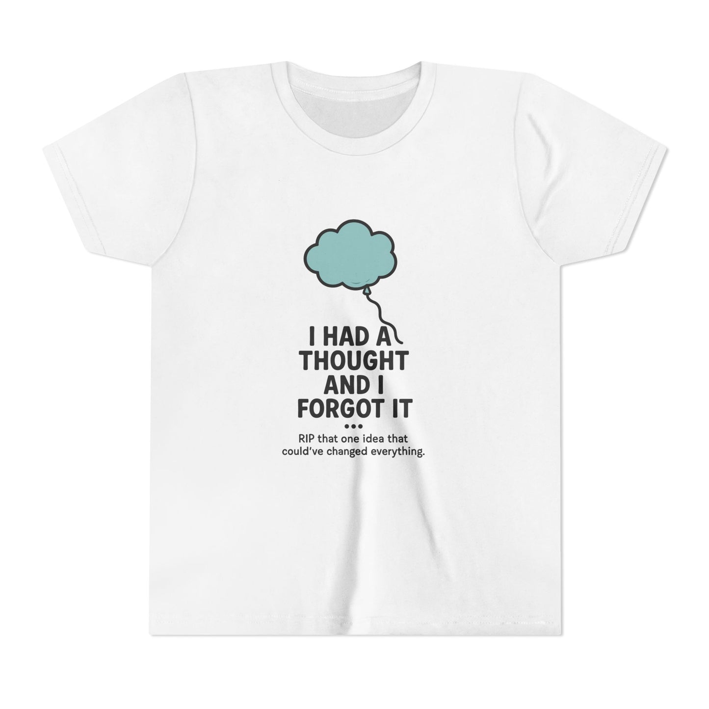 Thoughtful Youth Tee, Fun Gift for Kids, Creative Short Sleeve Shirt, Birthday Gift, Everyday Wear, Unique Design Tee