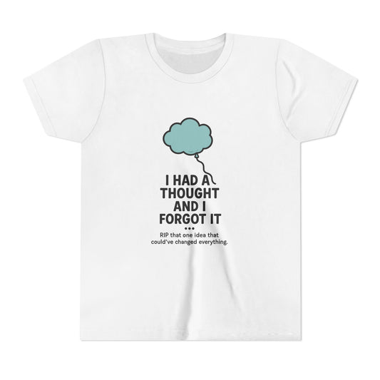 Thoughtful Youth Tee, Fun Gift for Kids, Creative Short Sleeve Shirt, Birthday Gift, Everyday Wear, Unique Design Tee