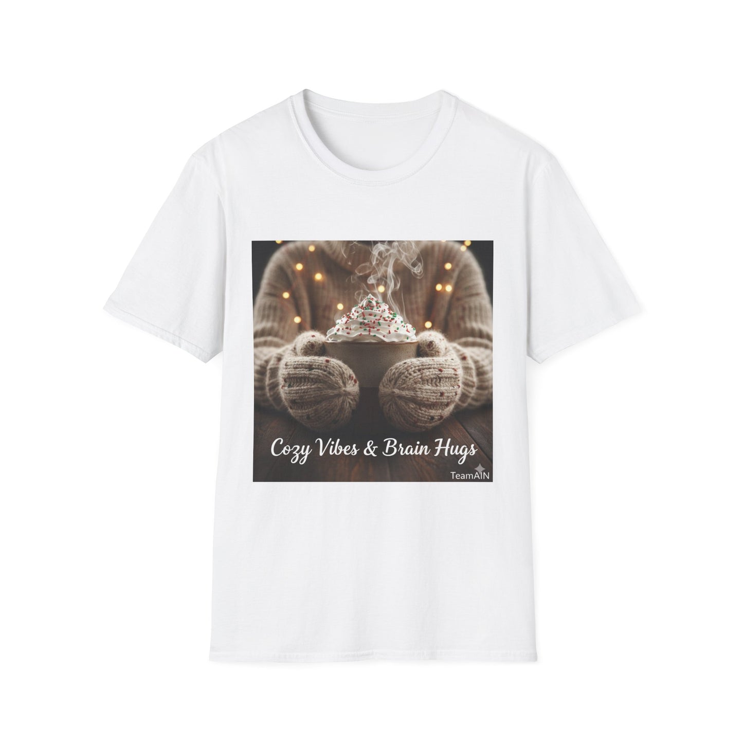 Cozy Vibes & Brain Hugs T-Shirt – Neurodivergent Comfort Holiday Tee
