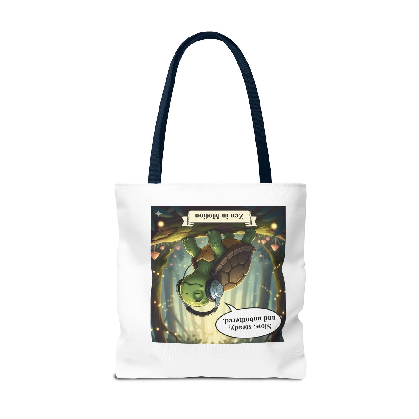 Zen Turtle Tote Bag - Slow and Steady, Inspirational Bag for Nature Lovers, Eco-Friendly Shopping, Gift for Friends, Yoga, Mindfulness