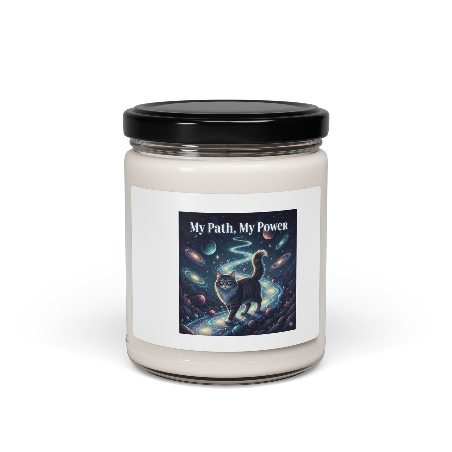 Galactic Cat Scented Soy Candle, Mystical Home Decor, Gift for Cat Lovers, Self-Care Relaxation, Spiritual Meditation