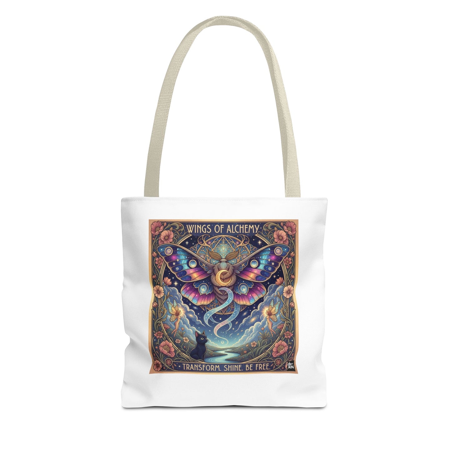 Wings of Alchemy Tote Bag - Transform, Shine, Be Free, Magical Art, Eco-Friendly Canvas Bag, Perfect Gift for Nature Lovers